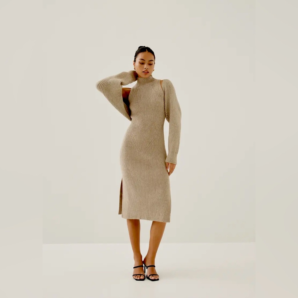 Love Bonito Sleeveless Ribbed Turtleneck Sweater Dress